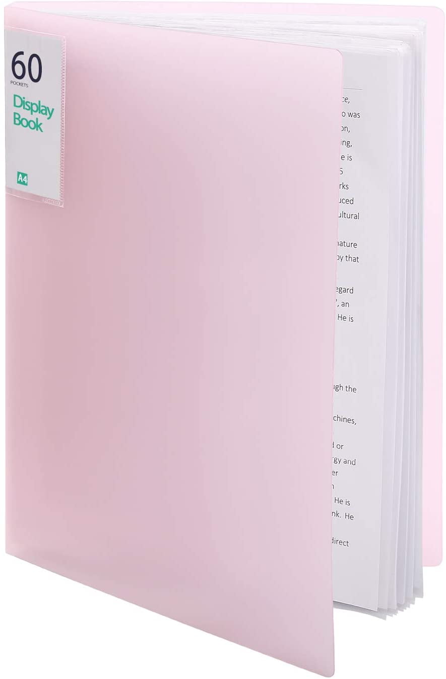 Presentation Book for Artwork Sooez 30-Pocket Binder with Plastic Sleeves 8.5x11 Aqua Display 60 Pages Document Organizer Binder Heavy Duty Art Portfolio Folder with Clear Sheet Protectors 
