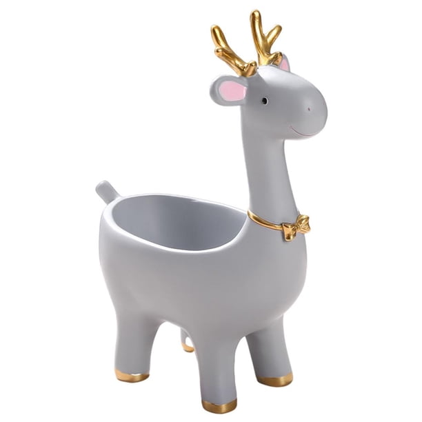 Caja de resina de Bulldog caramelo estatua Animal figurita zapato gabinete Ciervo gris Zulema Estatua de Bulldog