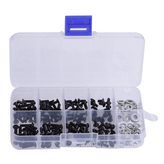Tornillos de Cabeza Plana ANGGREK 340 Piezas Juego de Tornillos de Coche RC 1/10 HSP