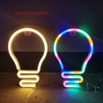 thumbnail image 4 of Luz de noche con letrero de neón LED Luces decorativas de arte Lámpara de pared de plástico para habitación de bebé de niños Iluminación navideña Fiesta de Navidad - Arco iris, 4 of 5