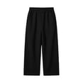 thumbnail image 3 of Kids Sweatpants Kids Elastic Waist Wide Leg Sweatpants Boys Girls Loose Casual Trousers With Side Pockets Soft Daily Jogger Pants Black 5-6 Years, 3 of 8