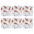 thumbnail image 2 of Fuzoiu Koi Fish Corals,Spring Summer Print Leather Coasters Set,Drink Coasters Set of 6,for Tabletop Protection, Durable PVC Coasters,Home Décor and Housewarming Gift,Square, 2 of 7
