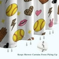 thumbnail image 6 of Colorful Softball and Fashion Icons Pattern Shower Curtain 72"x72" ,Bathroom Decorative Shower Curtains Set with 12 Hooks,Modern Waterproof Washable Shower Curtain, 6 of 6