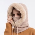 thumbnail image 1 of Gorro para mujer, bufanda, máscara, invierno, tejido, protección cálida, Beige Hugo Bufanda para mujer, 1 of 7