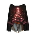 thumbnail image 1 of RXMEKW Chandail en Tricot Imprimé de Noël pour Femmes, Haut à Manches Longues, Col Rond Décontracté, Rouge Taille g, 1 of 4