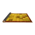 thumbnail image 2 of Ahgly Company Indoor Square Checkered Yellow Modern Area Rugs, 4' Square, 2 of 4