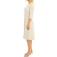 thumbnail image 5 of Uhndy Women's Dress 3/4 Sleeve Round Neck Swing Midi Dress Casual Loose T-Shirt Dress Beige M, 5 of 6