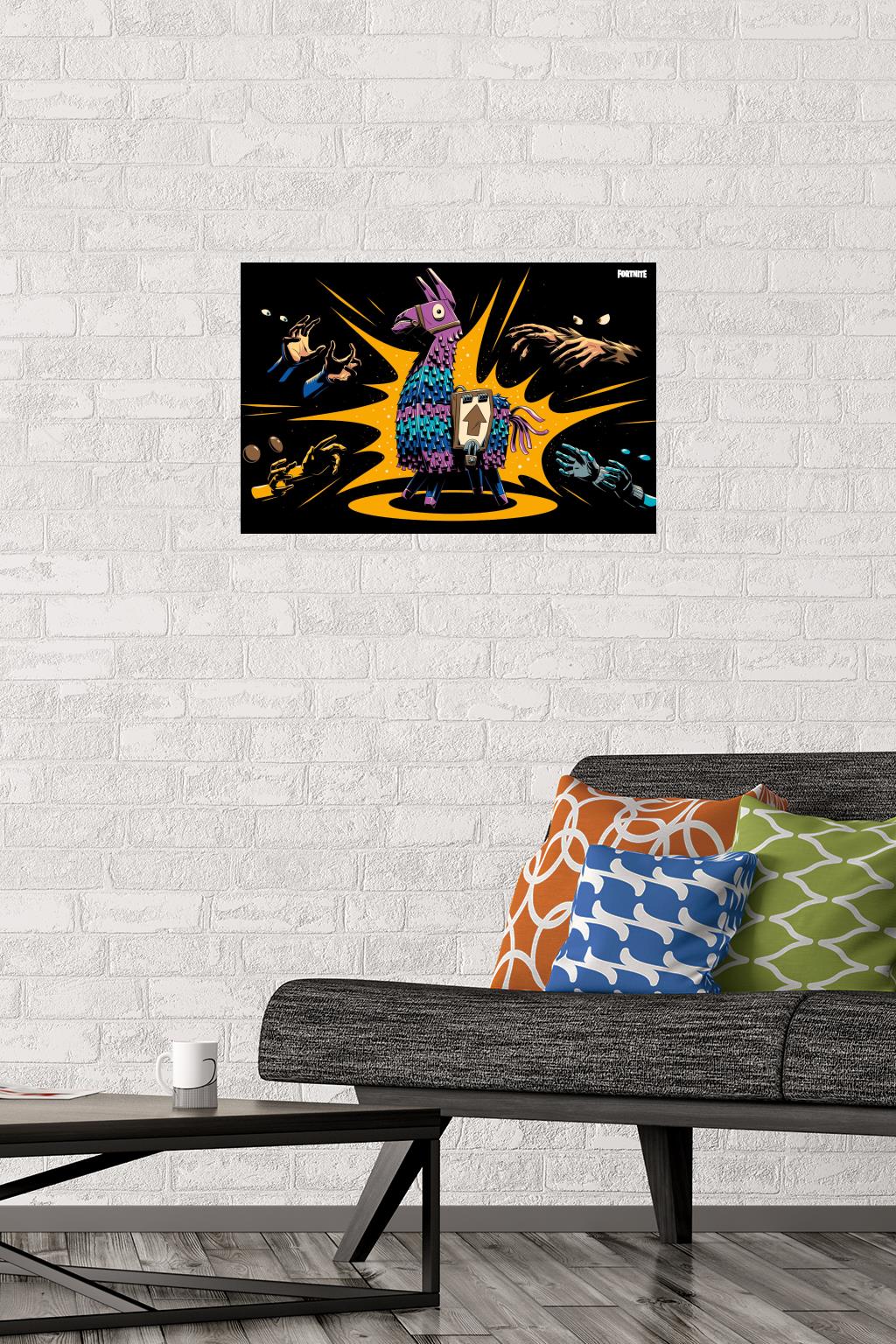 Fortnite - Loot Llama Lama Loading Screen Wall Poster, 14.725" x 22.375"