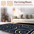 thumbnail image 2 of ODIKA 3'x5' Machine Washable Non-Slip Area Rug, Elegant Swirling Quicksand Abstract High Traffic Rug with Pad, Blue, 496228, 2 of 8