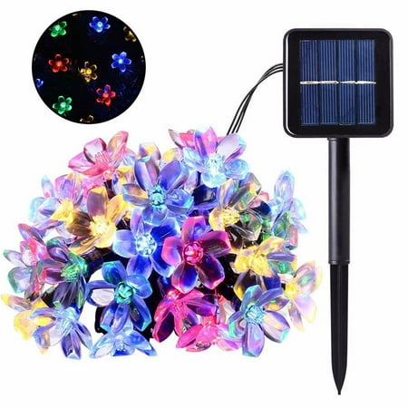 Solar String Lights Cherry Blossom Fairy LED String Lights Waterproof ...