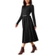 thumbnail image 4 of VESTIDO MIDI CASUAL DE MUJER INSPIRE CHIC CON MANGA LARGA Y CINTURÓN, VESTIDOS FLUIDOS DE OTOÑO, L NEGRO, 4 of 6