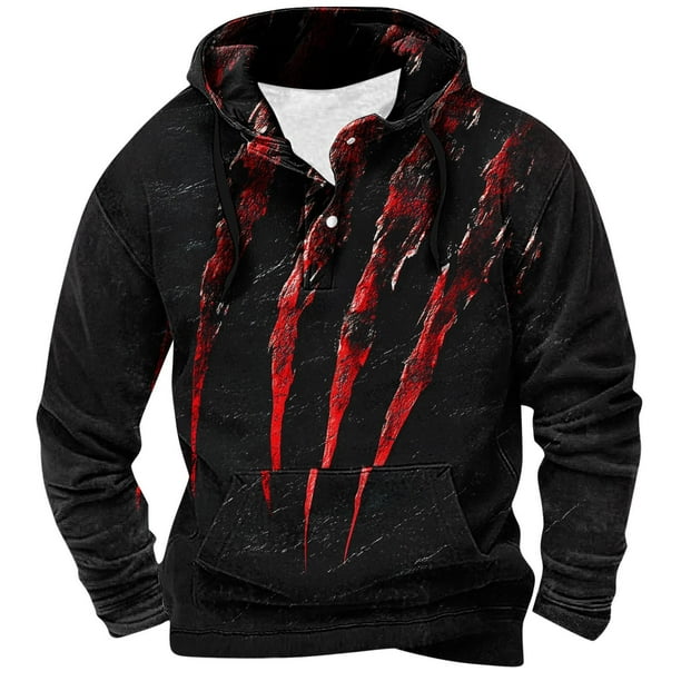 Sudaderas con capucha para hombre, moda, bolsillos, manga larga, estampado, sudaderas con capucha, blusa para hombre, blusa de poliéster