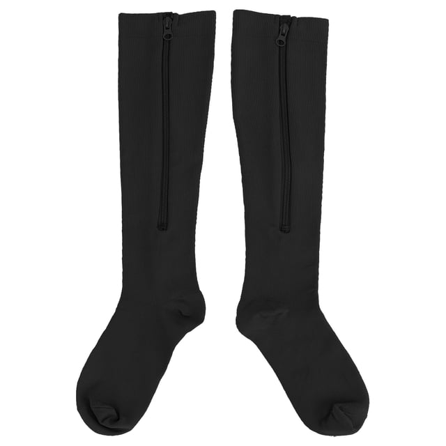 Calcetines de compresión con cremallera Jadeshay 1 par 15 A 20 mmHg punta cerrada A