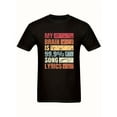 thumbnail image 3 of Men's Black Cotton T-Shirt with Music-Themed Graphic Print - "My Brain is 99.9% Song Lyrics" - Casual Round Neck Tee for Music Lovers, Short Sleeve, Lightweight & Breathable Fabric, 3 of 4