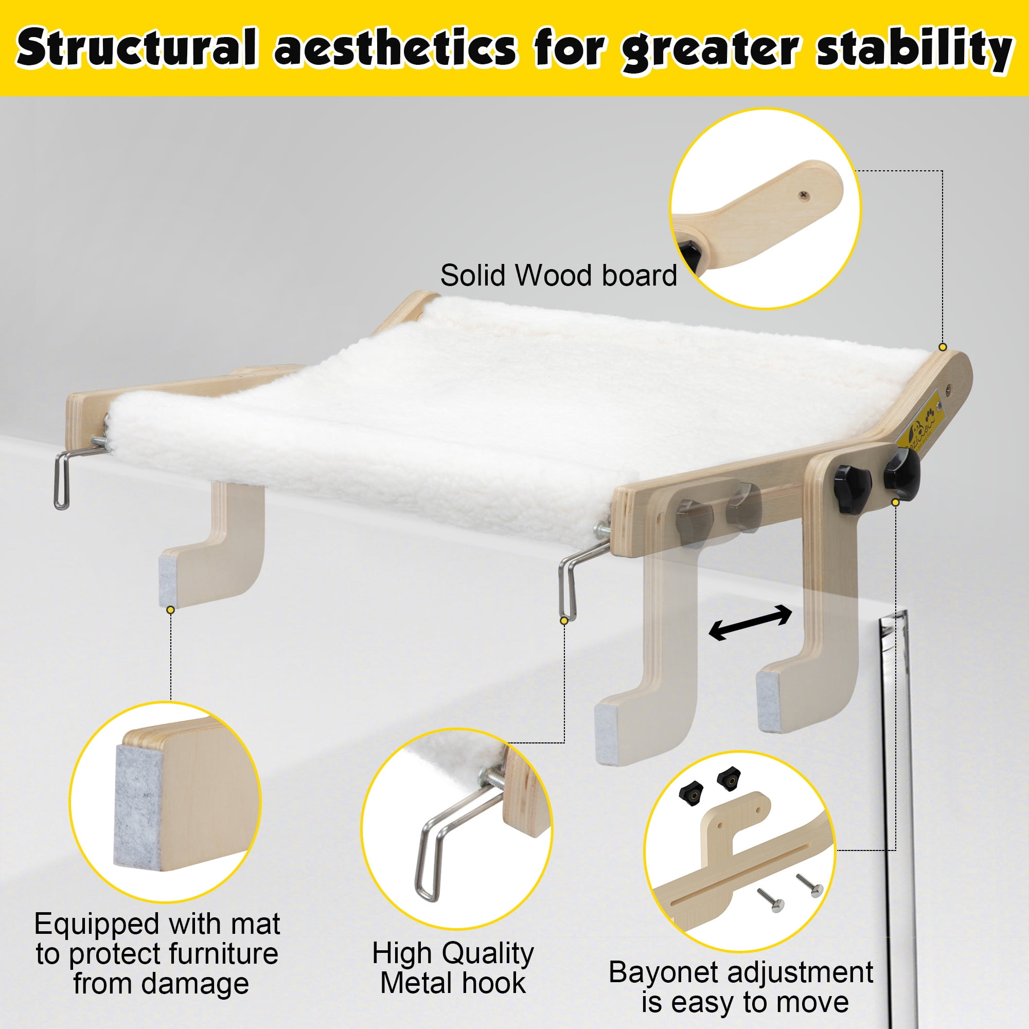 Coziwow Cat Window Perch Hammock Cat Bed Shelve Seat for Window Sill, Bedside, Drawer and Cabinet