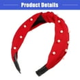 thumbnail image 5 of 1 Pc Satin Knotted Pearl Headband, Hairband for Women, Red, 1.1inches Wide, 5 of 7