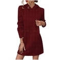 thumbnail image 2 of Qertyioot Robe Imprimée de Noël pour Femmes, Mode Hiver Manches Longues Robe Vintage Décontractée, 2 of 6