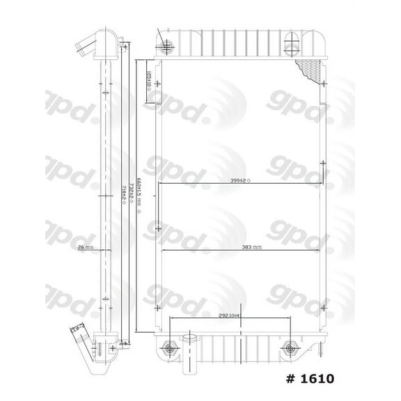 Global Parts Distributors 1610c Radiator