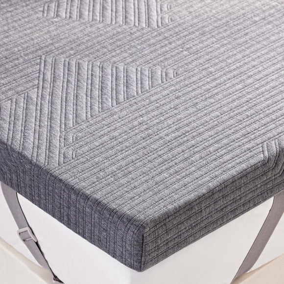 Cubrecolchón BDEUS de espuma viscoelástica firme de 3" tamaño Queen, gris