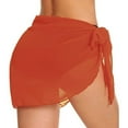 thumbnail image 5 of Baberdicy Sheer Chiffon Bikini Cover-Up - Beach Sarong with Tie-Waist, Swimwear Wrap Skirt, Orange One Size, 5 of 5