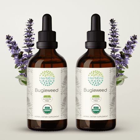 HerbEra Bugleweed Tincture, Organic Herbal Dietary Supplement for Hormonal Balance Support, Certified Organic Bugleweed (Lycopus virginicus) Dried Herb Extract, Natural, Alcohol-Free, Drops 2x4 oz
