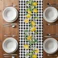 thumbnail image 5 of Lemon Table Runner - 60 Inch Long, Kitchen Dining Table Runner Dresser Scarves, Farmhouse Summer Botanical Fruit Black White Plaid Farmhouse Decor for Coffee Tables Wedding Party Banquet, 5 of 7