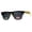 Shiny Black, variant on Mens Bamboo Wood Arm Half Rim Hipster Sunglasses Black Brown