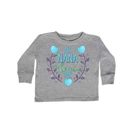 

Inktastic My Nana Loves Me with Flowers and Hearts Gift Toddler Boy or Toddler Girl Long Sleeve T-Shirt