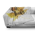 thumbnail image 3 of Saying Soft Flannel Fleece Throw Blanket, Watercolor Autumn Maple Leaf with Hand Lettering Give Thanks Message, Cozy Plush for Indoor and Outdoor Use, 50" x 60", Orange Yellow and Black, by Ambesonne, 3 of 6