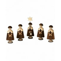 5 Figurines carolers, height 7 cm / 3 inch, natural, original Erzgebirge by Müller Seiffen