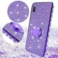 thumbnail image 3 of Galaxy Note 10 Case Ring Kickstand Glitter Cute Bling Cover for Girls Women Diamond Sparkly Clear Phone Case For Galaxy Note 10 - Purple, 3 of 5