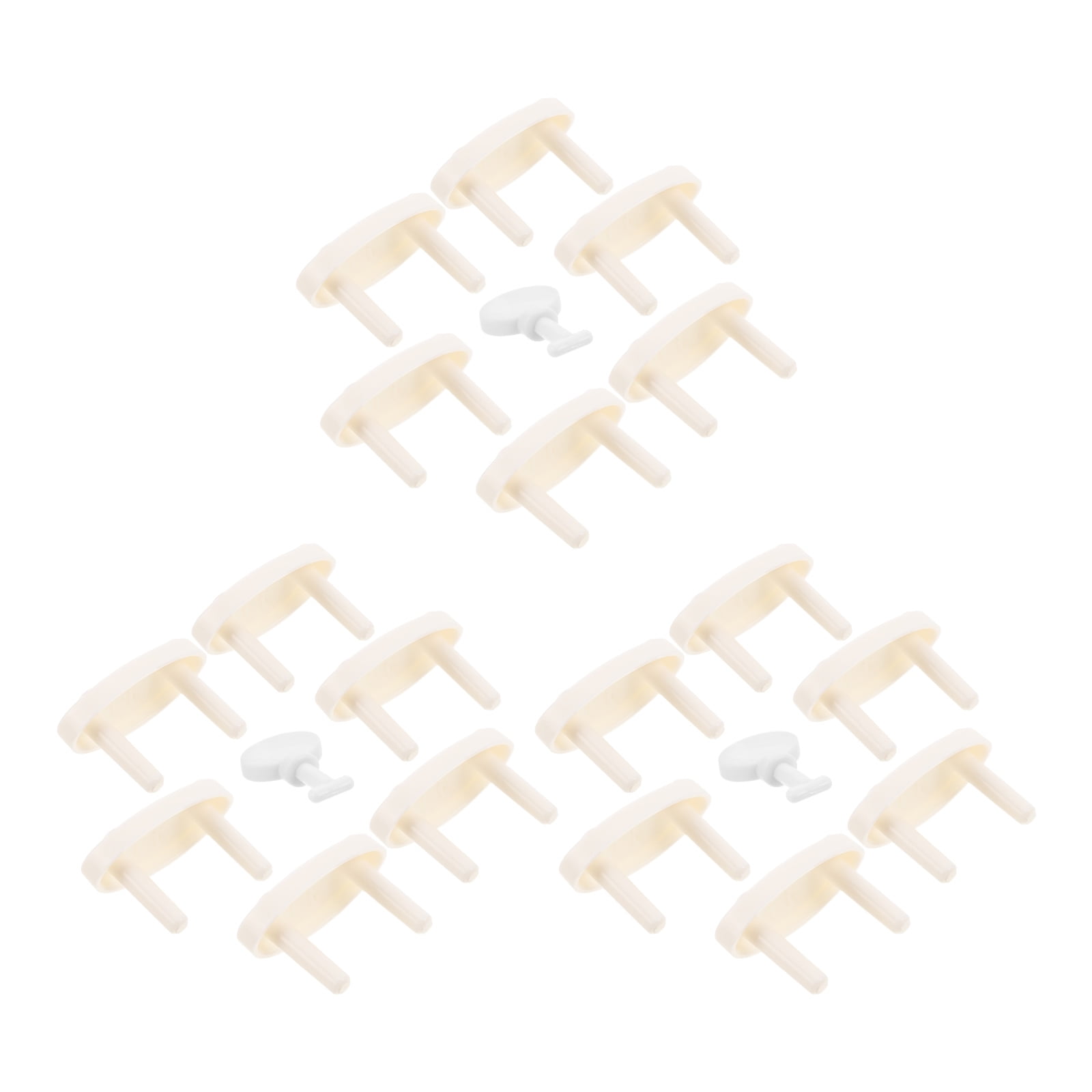Luxshiny 18Pcs Protective Socket Covers White Plastic Electrical Outlet Caps for Brazilian 2 Prong