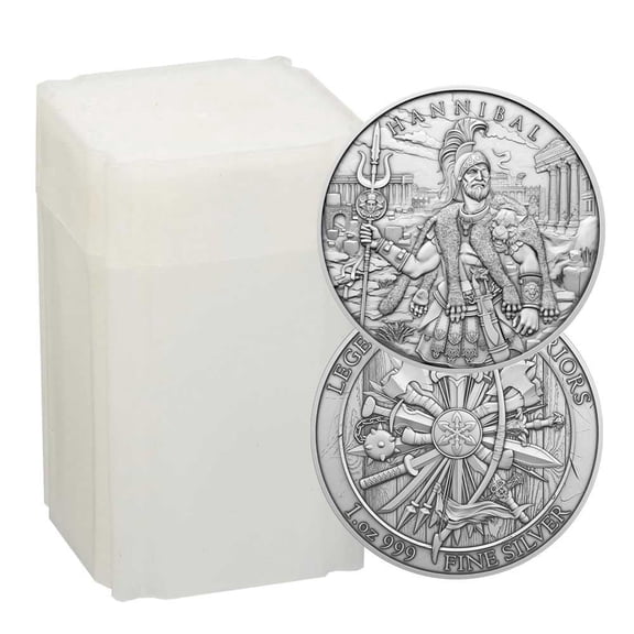 Roll of 20 - 1 Troy oz Hannibal Design .999 Fine Silver Round