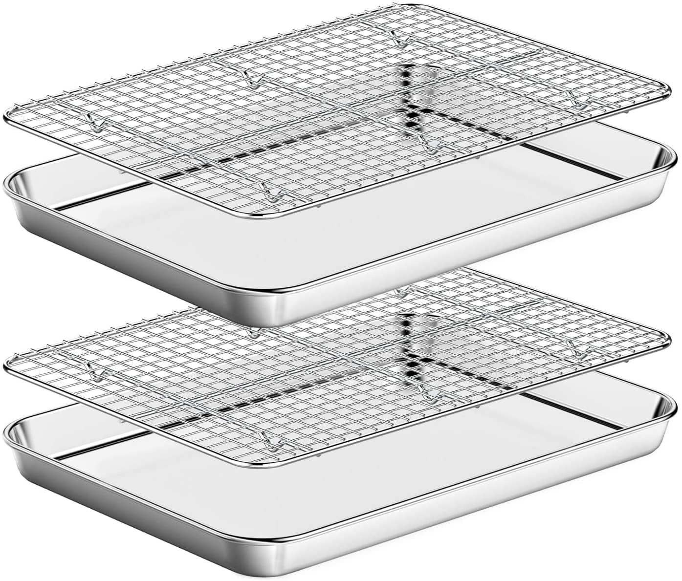 Small Stainless Steel Cooling Racks 2 Pack Baking Racks Size 8.6x6.2x0.5 inch 