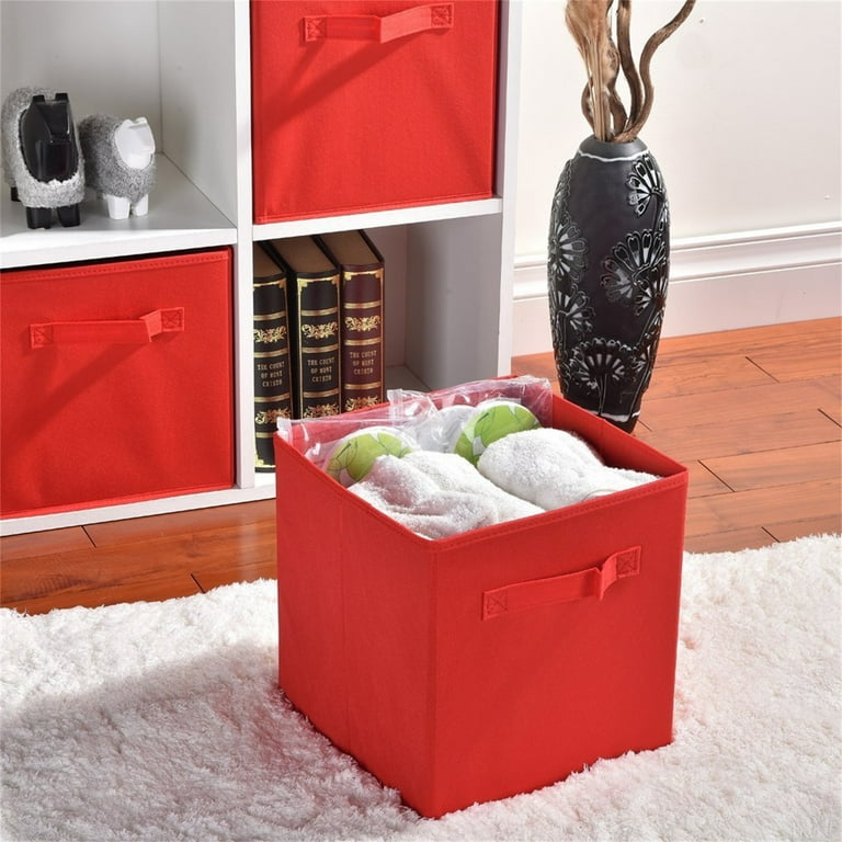 Mighty Rock Fabric Storage Cubes Storage Bins Organization Boxes Closet  Organizers Baskets Foldable with Handle for Shelves Gray 6 Pack