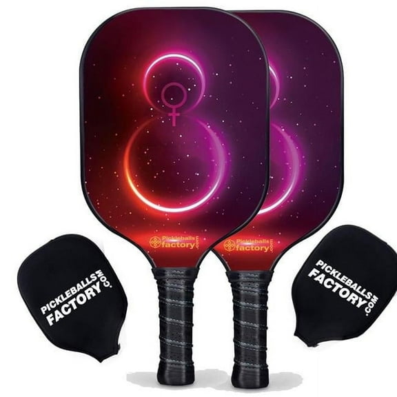 Pickleball Factory PB00016-5-C Best Pickleball Set - The Girl Custom Pickleball Paddle, Pickleball Court Set Up, Carbonfiber Graphite