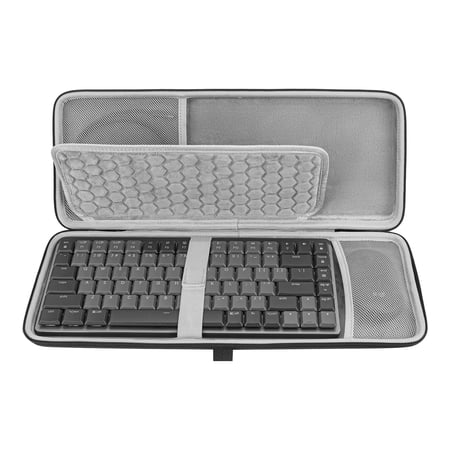 Geekria Keyboard and Mouse Combo Case Compatible with Logitech MX Mechanical Mini Keychron K3 Version 2 LOFREE Flow84 MelGeek O2 Flow Lite 84 Portable Hard Shell Travel Bag (Dark Gray)