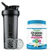 Orgain Organic Nutrition Shake, Sweet Vanilla Bean (11oz, 12 Pack) with BlenderBottle Classic V2 45-Ounce Shaker Bottle for Protein Shakes, Black and Bonus Nutrition Basics Whisk Ball