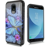 for Samsung Galaxy J3 2018 Express Prime 3 J3 Star J3 Achieve Case Slim Hybrid Dual Layer BLUEBUTTERFLY