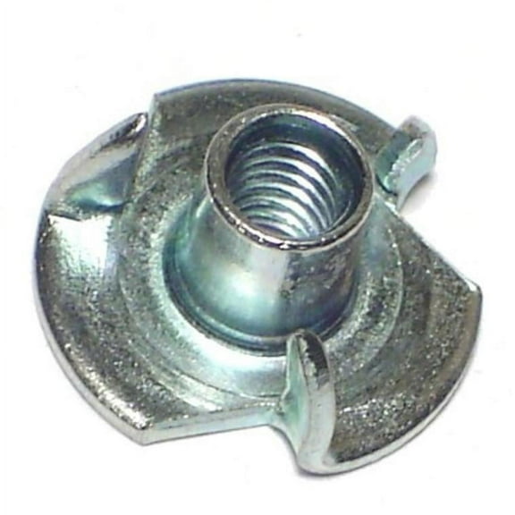 #8-32 Zinc Plated Steel Coarse Thread Pronged Tee Nuts TNS-050