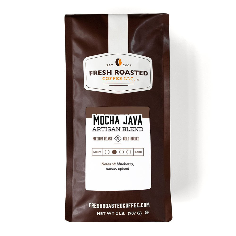 Fresh Roasted Coffee, Mocha Java Blend Coffee, Medium Roast, Whole Bean ...
