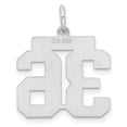 thumbnail image 4 of Auriga 925 Sterling Silver/Rhodium-plated Satin Number 36 Charm for Women (L-22mm, W-18mm), 4 of 6