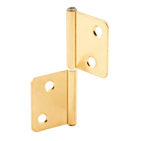 Bi-Fold Door Hinges, Non-Mortise Style, Brass Plated (2-pack)