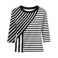 thumbnail image 4 of Neewe Women's Casual 3/4 Sleeve T-Shirts Round Neck Tunic Print Tops Basic Tees Blouses Business Work Tee Top, 4 of 7