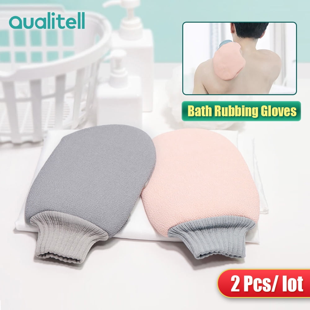 Qualitell Bath Gloves Shower Rubbing Set Shower Remove Bath Exfoliating