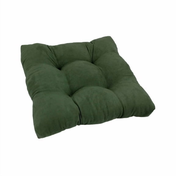 19-inch Squared Microsuede Tufted Dining Chair Cushion - Hunter Green