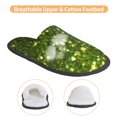 thumbnail image 3 of Fotbe Green Glitter Sparkle Pantuflas Peludas para Mujer con Estampado, Zapatillas de Peluche, Zapatos de Invierno para Casa, Uso Interior y Exterior-Medium, 3 of 8