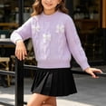 thumbnail image 5 of yillto Sweater for Little Girls Knit Soft Long Sleeve Warm Fall Winter Cute Crewneck Pullover Tops, 5 of 6