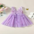 thumbnail image 2 of Robe de Fête pour Bébé Fille Robe Sans Manches Papillon Ligne A Princesse, 2 of 8