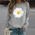 thumbnail image 2 of Tnhcen Long Sleeved Womens Blouse Daisy Print Womens Sweatshirt Tops Womens Sweater, 2 of 3